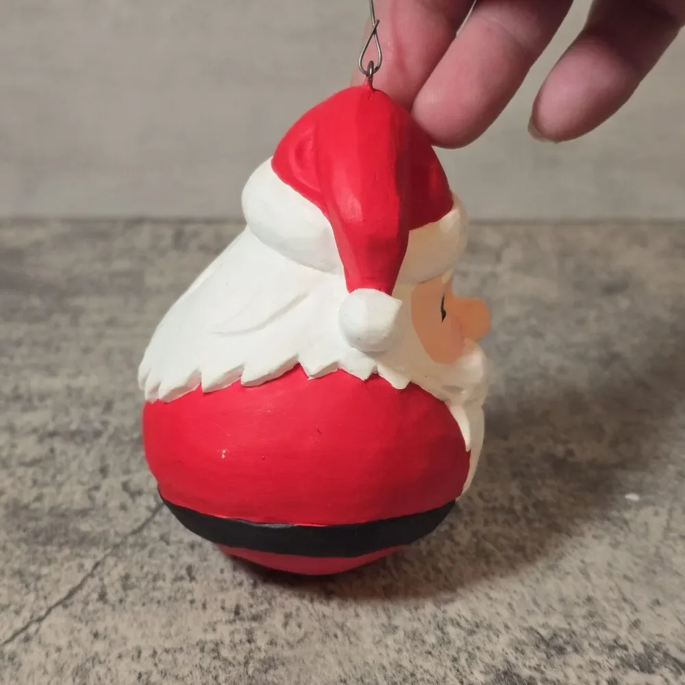 Vintage Charming Rustic Hand Painted Large Gourd Santa Artist Signed Jolly Folk
